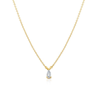 1.0 CT Pear Moissanite Mini Teardrop Diamond Necklace in 925 Sterling Silver- The ‘Denise’ Necklace