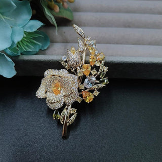 Pink Rose Flower Luxury Brooch For Women