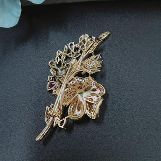 Pink Rose Flower Luxury Brooch For Women