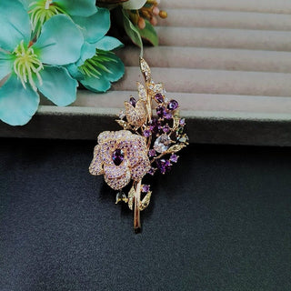 Pink Rose Flower Luxury Brooch For Women