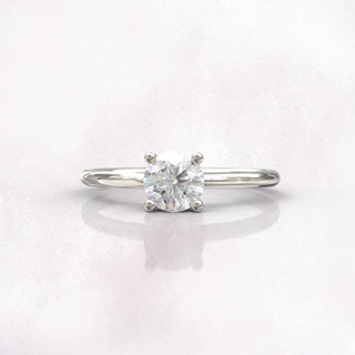 0.5TCW Round Cut Solitaire Moissanite Diamond Engagement Ring in 925 Sterling Silver