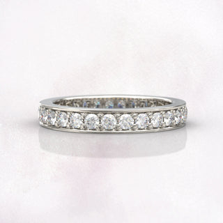 1.15TCW Round Channel Eternity Moissanite Diamond Wedding Band in 925 Sterling Silver