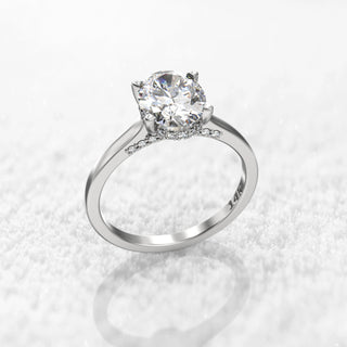 2.0TCW Oval Cut Hidden Halo Moissanite Diamond Engagement Ring in 925 Sterling Silver