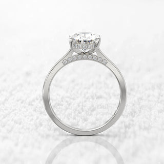 2.0TCW Oval Cut Hidden Halo Moissanite Diamond Engagement Ring in 925 Sterling Silver