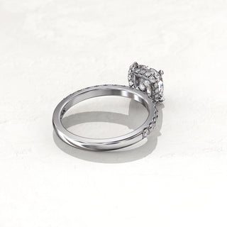 1.5TCW Cushion Hidden Halo Pave Moissanite Diamond Engagement Ring in 925 Sterling Silver