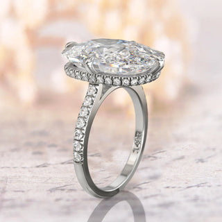 8.0TCW Elongated Cushion Vintage Moissanite Diamond Engagement Ring in 925 Sterling Silver