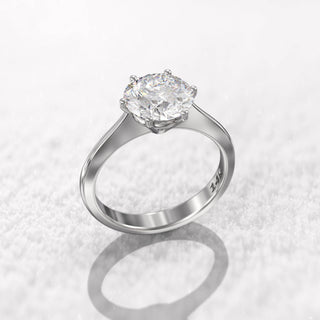 2.0TCW Round Cathedrawl Solitaire Moissanite Diamond Engagement Ring in 925 Sterling Silver