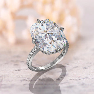 8.0TCW Elongated Cushion Vintage Moissanite Diamond Engagement Ring in 925 Sterling Silver