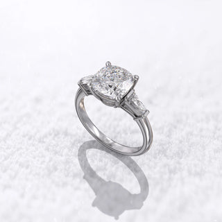 2.0TCW Cushion Cut Trapezoid Moissanite Diamond Engagement Ring in 925 Sterling Silver