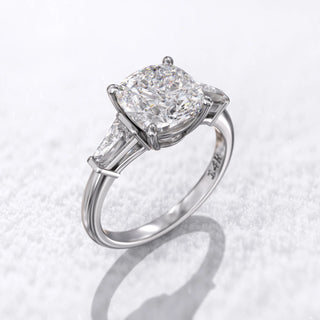 2.0TCW Cushion Cut Trapezoid Moissanite Diamond Engagement Ring in 925 Sterling Silver