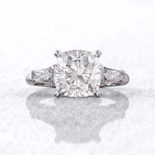 2.0TCW Cushion Cut Trapezoid Moissanite Diamond Engagement Ring in 925 Sterling Silver