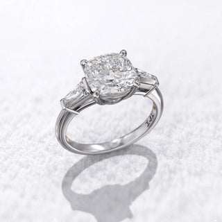 2.0TCW Cushion Cut Trapezoid Moissanite Diamond Engagement Ring in 925 Sterling Silver