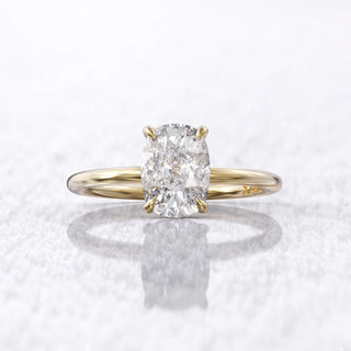 1.0TCW Elongated Cushion Hidden Halo Moissanite Diamond Engagement Ring in 925 Sterling Silver