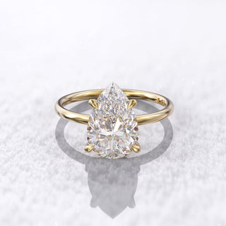 2.5TCW Pear Cut Solitaire Moissanite Diamond Engagement Ring in 925 Sterling Silver