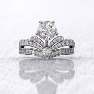 1.0TCW Round Cut Antique Cluster Moissanite Diamond Engagement Ring in 925 Sterling Silver