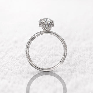 1.5TCW Oval Cut Hidden Halo Pave Moissanite Diamond Engagement Ring in 925 Sterling Silver