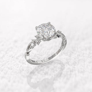 1.5TCW Round Cut Twig Moissanite Diamond Engagement Ring in 925 Sterling Silver