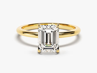 1.5TCW Emerald Cut Solitaire Moissanite Diamond Engagement Ring in 925 Sterling Silver