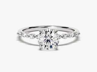 1.0TCW Round Petite Vintage Moissanite Diamond Engagement Ring in 925 Sterling Silver