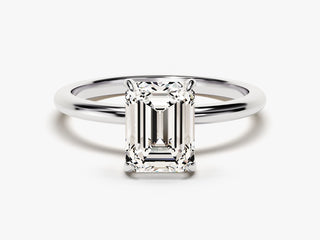 1.5TCW Emerald Cut Solitaire Moissanite Diamond Engagement Ring in 925 Sterling Silver