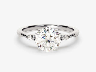 1.0-2.0TCW Round Cut Vintage Moissanite Diamond Engagement Ring in 925 Sterling Silver