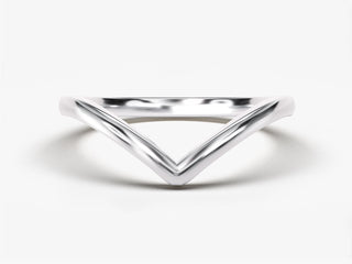 Chevron Plain Curved Wedding Band in 925 Sterling Silver