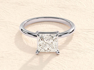 1.0-2.0TCW Princess Cut Solitaire Moissanite Diamond Engagement Ring in 925 Sterling Silver