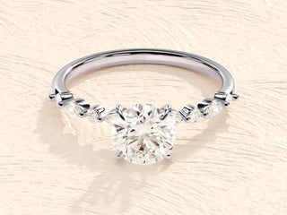 1.0TCW Round Cut Vintage Moissanite Diamond Engagement Ring in 925 Sterling Silver