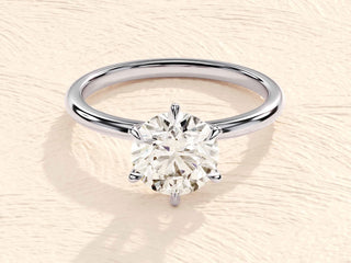 1.0-2.0TCW Round Cut Solitaire Moissanite Diamond Engagement Ring in 925 Sterling Silver