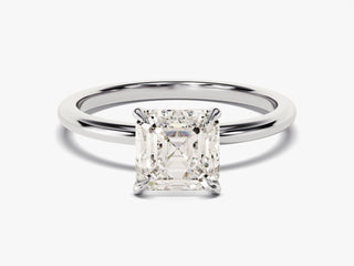 1.5TCW Asscher Cut Solitaire Moissanite Diamond Engagement Ring in 925 Sterling Silver