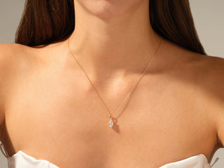 1.0TCW Marquise Cut Moissanite Diamond Necklace in 925 Sterling Silver