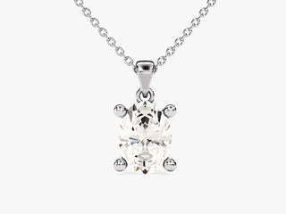 1.0TCW Oval Cut Moissanite Diamond Necklace in 925 Sterling Silver