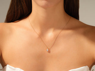 1.0TCW Oval Cut Moissanite Diamond Necklace in 925 Sterling Silver