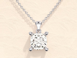 1.0TCW Cushion Cut Moissanite Diamond Necklace in 925 Sterling Silver