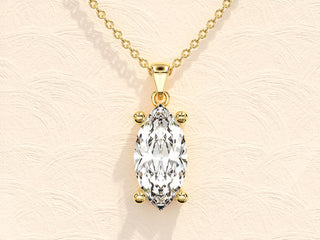 1.0TCW Marquise Cut Moissanite Diamond Necklace in 925 Sterling Silver