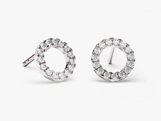 0.20 CT Round Circle Stud Moissanite Diamond Earrings in 925 Sterling Silver