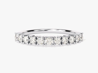 0.33TCW Eleven Round Half Eternity Moissanite Diamond Wedding Band in 925 Sterling Silver