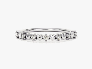 0.10TCW Round Vintage Moissanite Diamond Wedding Band in 925 Sterling Silver