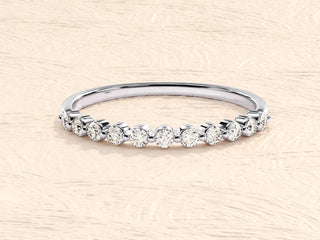 0.33TCW Prong Round Moissanite Diamond Wedding Band in 925 Sterling Silver