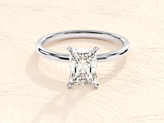 1.5TCW Radiant Cut Solitaire Moissanite Diamond Engagement Ring in 925 Sterling Silver