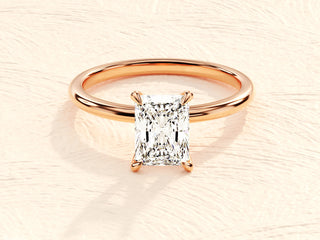 1.5TCW Radiant Cut Solitaire Moissanite Diamond Engagement Ring in 925 Sterling Silver