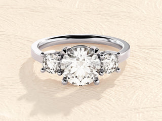 2.0TCW Three Stone Round-Cut Moissanite Diamond Engagement Ring in 925 Sterling Silver