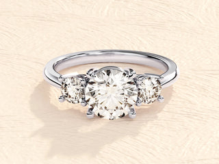 2.0TCW Round Cut Three Stone Moissanite Diamond Engagement Ring in 925 Sterling Silver