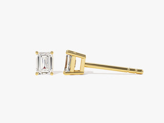 0.50 CT Minimalist Emerald Cut Stud Moissanite Diamond Earrings in 925 Sterling Silver