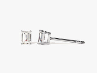 0.50 CT Minimalist Emerald Cut Stud Moissanite Diamond Earrings in 925 Sterling Silver