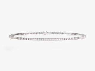 Unique Round Tennis Moissanite Diamond Bracelet In 925 Sterling Silver