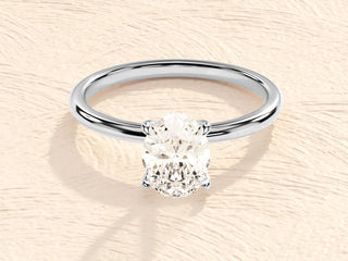 1.0-2.0TCW Oval Cut Hidden Halo Moissanite Diamond Engagement Ring in 925 Sterling Silver