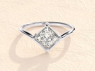 1.0TCW Princess Cut Solitaire Moissanite Diamond Engagement Ring in 925 Sterling Silver