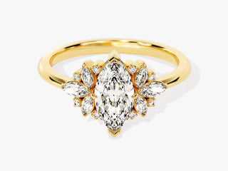 1.0-1.5TCW Marquise Cut Vintage Moissanite Diamond Engagement Ring in 925 Sterling Silver