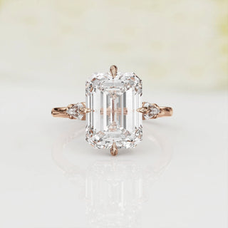 7.0TCW Emerald Cut Vintage Moissanite Diamond Engagement Ring in 925 Sterling Silver